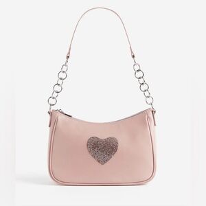 H&M Divided light Pink Shoulder Bag with Heart Accent